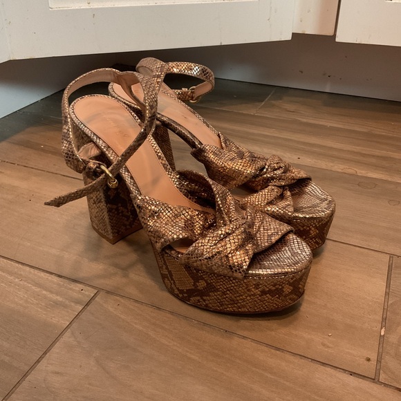 Gianvito Rossi Vintage Python Snakeskin leather platform heels shoes sz 39.5 - Picture 9 of 12